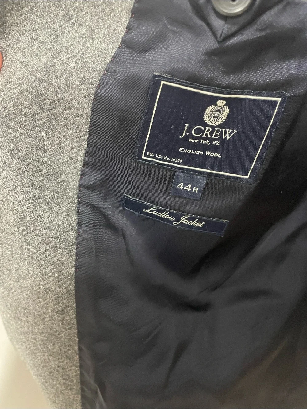 J. Crew Ludlow gray wool jacket FLAWED size 44r